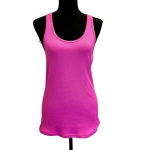Under Armour pink heat gear ribbed racer back tank top stretchy M athletic gym